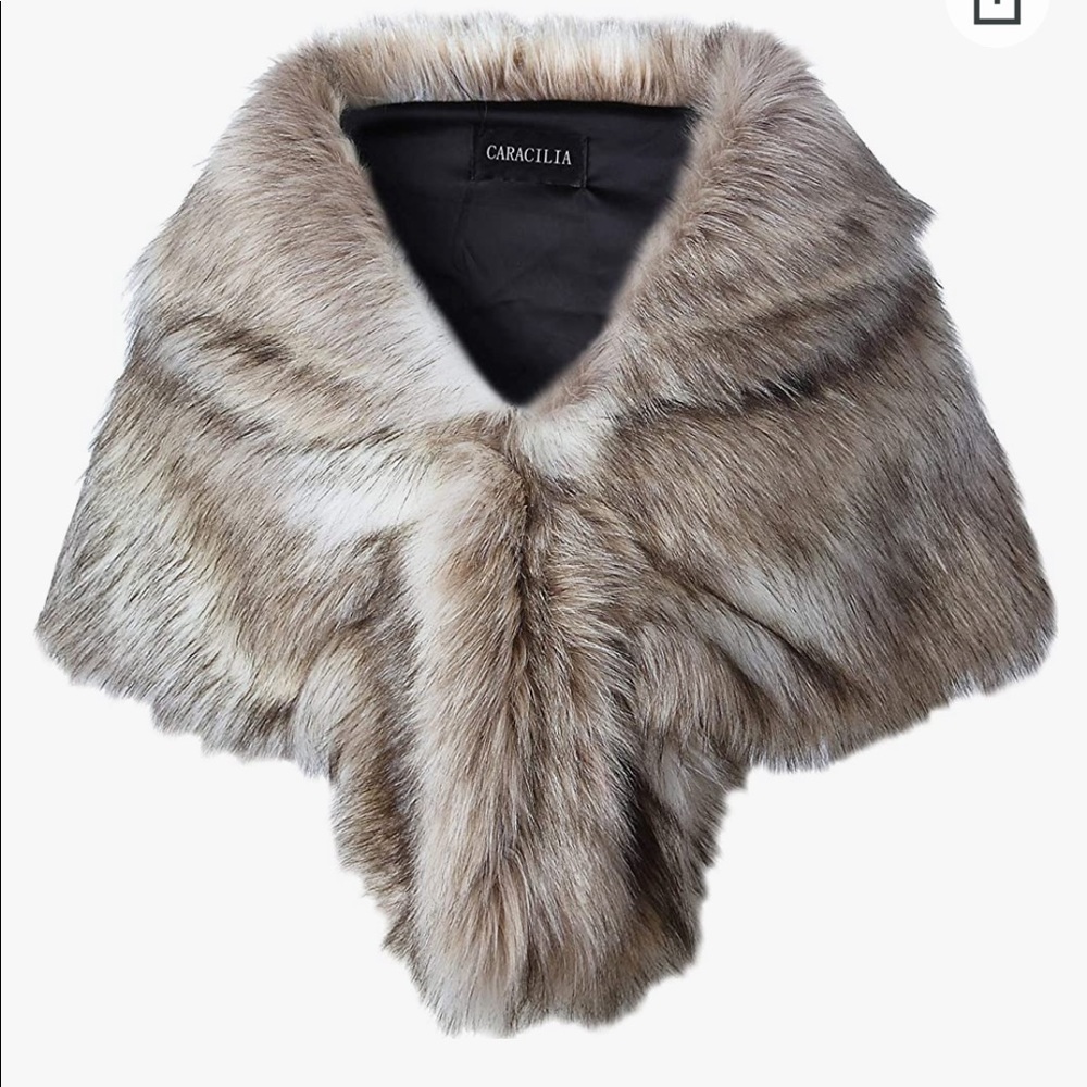 Faux fur shawl wrap
